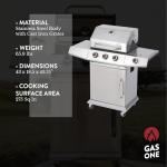 GasOne Deluxe 3-Burner Stainless Steel BBQ Grill