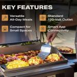 Smart Electric Flat Top BBQ Grill, Moon Dust