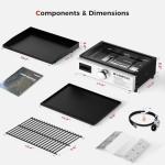 Camplux Portable 15,000 BTU Propane Griddle Grill