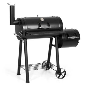 MFSTUDIO Heavy Duty Charcoal Wood Smoker Grill