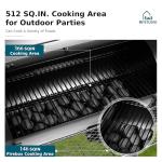 MFSTUDIO Heavy Duty Charcoal Wood Smoker Grill
