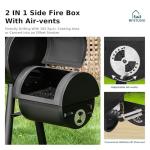 MFSTUDIO Heavy Duty Charcoal Wood Smoker Grill