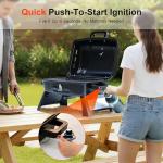 BrandMan Portable 1-Burner Propane Grill for Camping