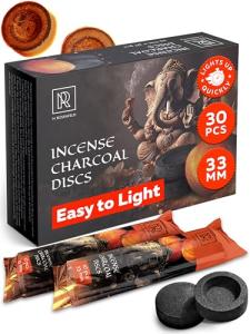 30 Quick Light Charcoal Discs for Incense Burning