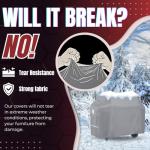 Heavy Duty 54 Inch BBQ Grill Cover - Gray