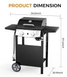 Electactic 2-Burner Portable Propane BBQ Grill
