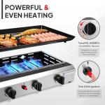 ROVSUN 4 Burner Portable Propane Griddle Grill