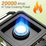 Portable 2 Burner Camping Stove with Windshield