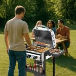 Stainless Steel 2-Burner Gas Grill with Side Shelves