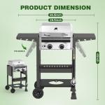 Stainless Steel 2-Burner Gas Grill with Side Shelves