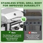 Stainless Steel 2-Burner Gas Grill with Side Shelves