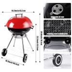 Portable 18-Inch Charcoal Grill, Red Kettle Style