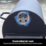 Charcoal Barrel Grill with Side Shelf