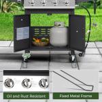 HUGROVE Propane BBQ Grill with Wheels & Spice Rack