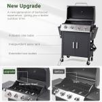 HUGROVE Propane BBQ Grill with Wheels & Spice Rack