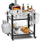 Stainless Steel Pizza Oven Table with Wheels
