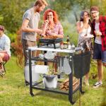 Stainless Steel Pizza Oven Table with Wheels