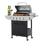 Endark 4-Burner Propane Gas Grill with Side Racks