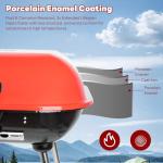 22-Inch Portable Red Charcoal Grill with Wheels