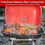 22-Inch Portable Red Charcoal Grill with Wheels