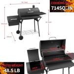 Kendane Barrel Charcoal Grill with Smoker and Shelves