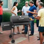 Kendane Barrel Charcoal Grill with Smoker and Shelves