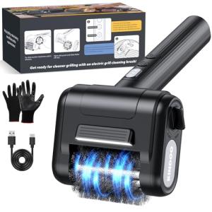 Electric Rechargeable Grill Brush with LED Light