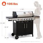 Brand-Man 6 Burner Propane Grill with Infrared Sear