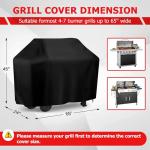 65-inch Waterproof BBQ Grill Cover - Black