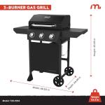 Megamaster 3-Burner Propane Gas Grill with Side Tables