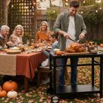 Royal Gourmet Movable Flattop Grill Cart with Shelves