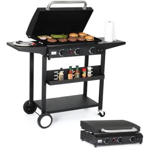 WARMOUNTS 3-Burner Portable Propane Gas Grill