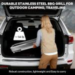 Portable Foldable Charcoal Grill for Camping and Picnics