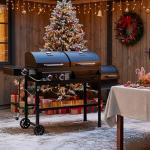 2-Burner Gas and Charcoal Combo Grill with Smoker