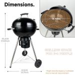 HOSBITIA 17" Portable Charcoal Kettle Grill