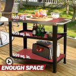 Royal Gourmet Rolling BBQ Prep Table with Trash Bag