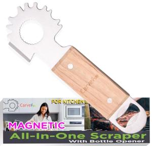 Carvefun Magnetic BBQ Grill Scraper and Bottle Opener