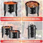 19-Inch Charcoal Smoker and Grill with Thermometer