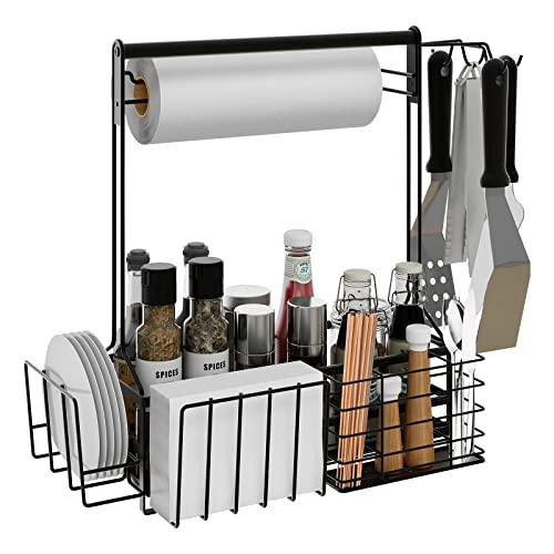 Grill Caddy with Paper Towel Holder and Utensils