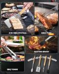 Coralogo 4PCS Stainless Steel BBQ Grill Tools Set