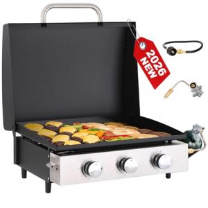 Green Party 22” Portable Tabletop Griddle with Hood