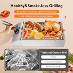 Portable 1800W Electric BBQ Grill with Adjustable Temp