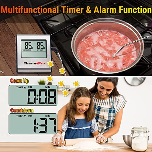 Digital BBQ Grill Thermometer with Stainless Steel Probe