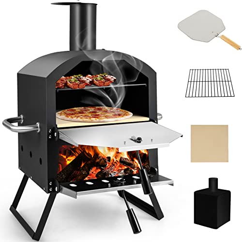 Giantex Outdoor Pizza Oven with Stone and Accessories