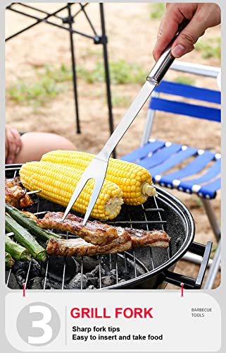 Outdoor BBQ Grill Set with Stainless Steel Accessories
