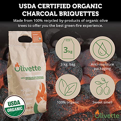 Organic Charcoal Briquettes: 100% Recycled from Olive Trees