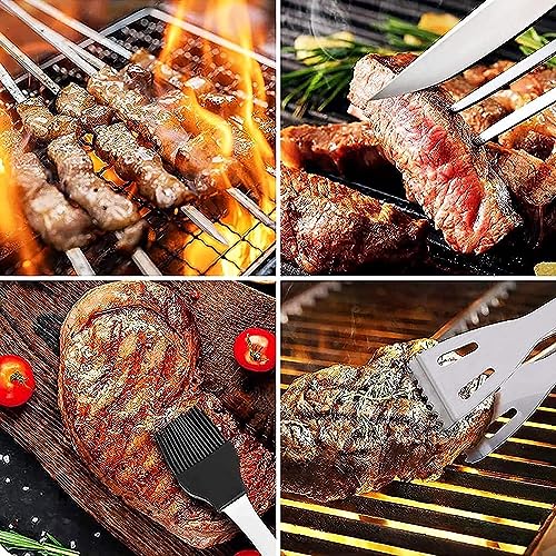 20pc Stainless BBQ Grill Tools Set - Outdoor BBQ Utensil Kit