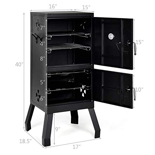 Giantex Vertical Charcoal Smoker for BBQ & Camping