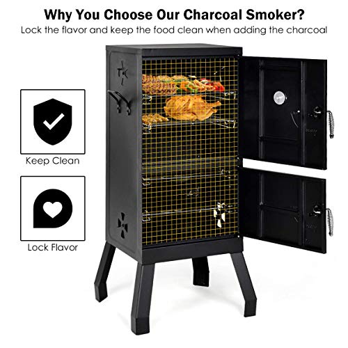 Giantex Vertical Charcoal Smoker for BBQ & Camping