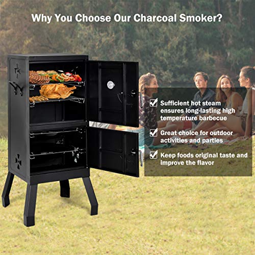 Giantex Vertical Charcoal Smoker for BBQ & Camping